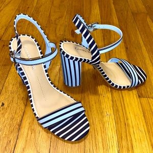 Gianni Bono Mckaria Block Heel Sandal - Blue/Black/White, size 5